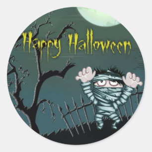 Adesivo Redondo Assustador Halloween