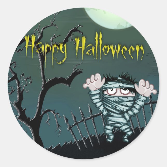 Adesivo Redondo Assustador Halloween (Frente)