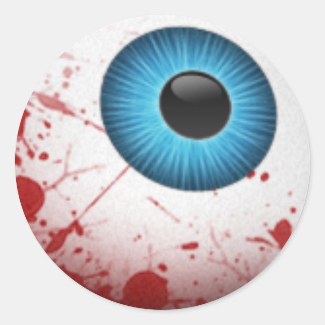 Adesivo Redondo Assustador Halloween Eyeball (Frente)