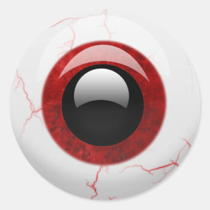 Adesivo Redondo Assustador Halloween Eyeball