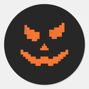 Adesivo Redondo Assustador Halloween Jack O Lanterna Pumpkin Mau s