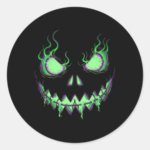 Adesivo Redondo Assustador Pumpkin Jack O Lantern Spooky Crianças