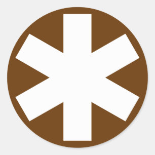 Adesivo Redondo Asterisco - branco em Brown