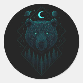 Adesivo Redondo Astral Bear - Cosmic Strength Power