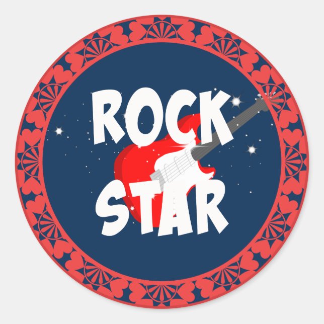 Adesivo Redondo "Astro de Rock" (Frente)