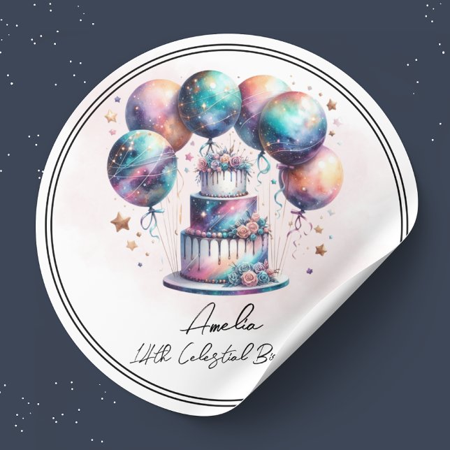 Adesivo Redondo Astrologia Celestial Mística Cósmica Obrigado (Criador carregado)