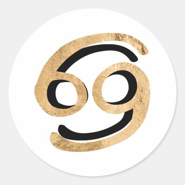 Adesivo Redondo astrologia do caranguejo-cancer símbolo zodíaco pr (Frente)