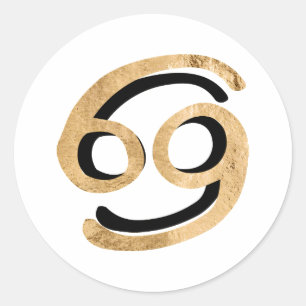 Adesivo Redondo astrologia do caranguejo-cancer símbolo zodíaco pr