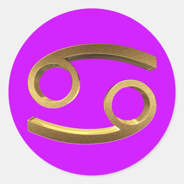 Adesivo Redondo Astrologia Símbolo Zodiac Cancer Dourado Símbolo d (Frente)