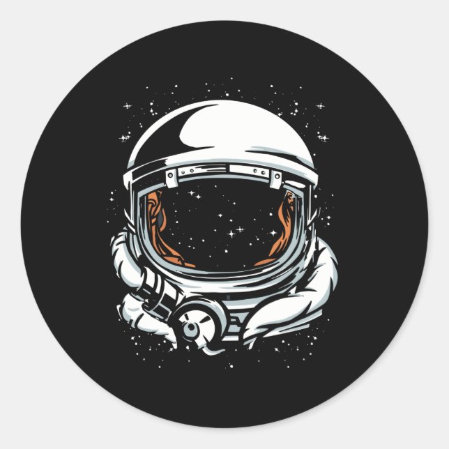ADESIVO REDONDO ASTRONAUT HELMET SPACE (Frente)