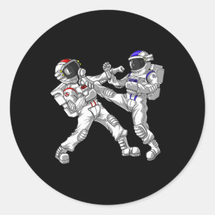Adesivo Redondo Astronaut Karate Muay Thai Artes Marciais Kickboxi
