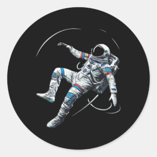 Adesivo Redondo Astronaut Muay Thai Boxe Caratê Kickboxing Marti