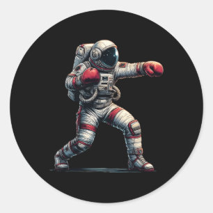 Adesivo Redondo Astronaut Muay Thai Boxe Kickboxing Meninos Homens