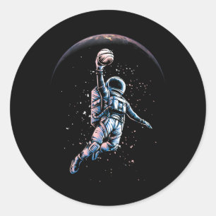 Adesivo Redondo Astronaut Slam Dunk Space Tee Sketll Amante Legal 
