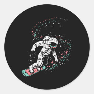 Adesivo Redondo Astronaut Surfando Galáxia Espacial Surf Surfista