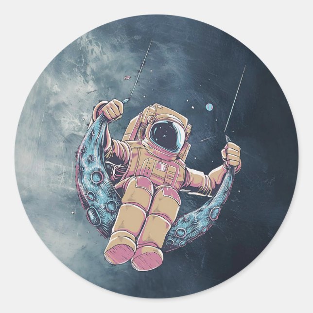 Adesivo Redondo Astronauta (Frente)