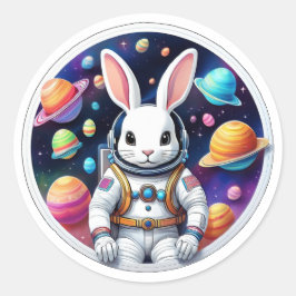 Adesivo Redondo Astronauta Bunny Odyssey