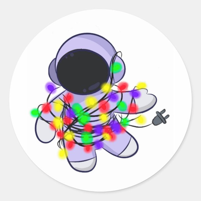 Adesivo Redondo Astronauta com a terra (Frente)