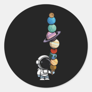 Adesivo Redondo Astronauta com Planet Scoops Sorvete Interestelar