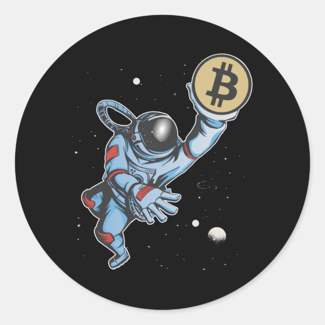 Adesivo Redondo Astronauta da Lua (Frente)