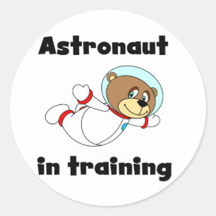 Adesivo Redondo Astronauta de Urso em Camisetas de Treinamento e P