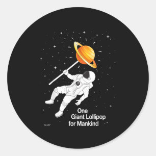 Adesivo Redondo Astronauta Do Planeta Espacial Quota Engraçada Do