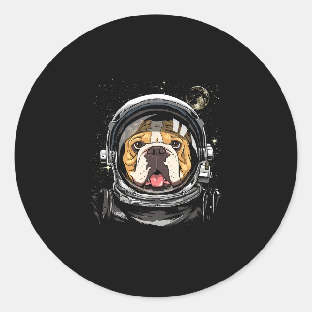 Adesivo Redondo Astronauta Espacial Americana Astronomia Galáxica  (Frente)