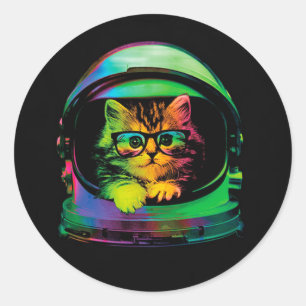 Adesivo Redondo astronauta hipster engraçado