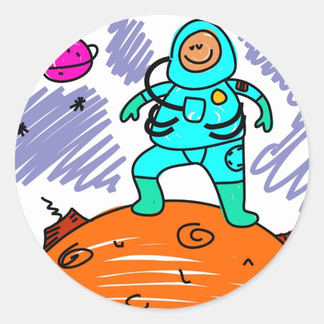 Adesivo Redondo Astronauta Kid (Frente)