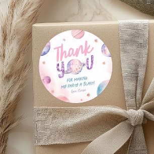 Adesivo Redondo Astronauta Menina de Astronauta - Obrigado, palerm