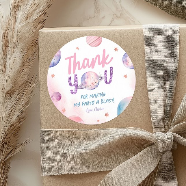 Adesivo Redondo Astronauta Menina de Astronauta - Obrigado, palerm (Criador carregado)