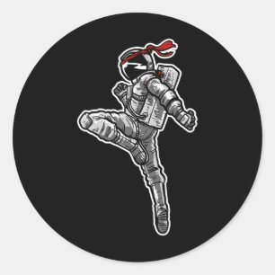 Adesivo Redondo Astronauta Muay Thai Boxing Karate Kickboxing