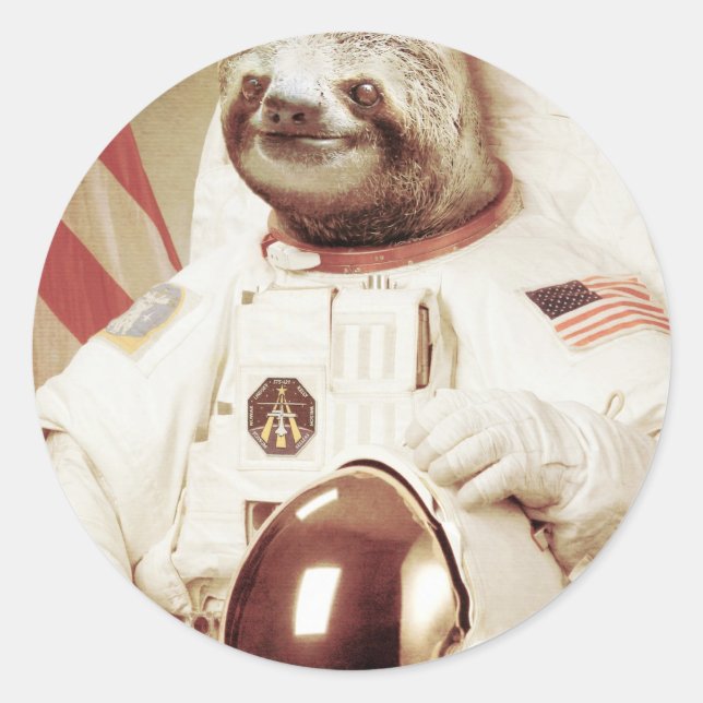 Adesivo Redondo Astronauta Sloth (Frente)