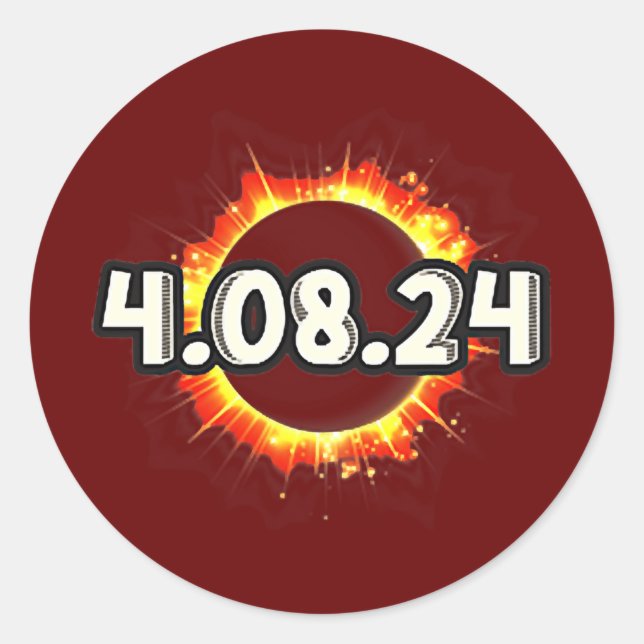 Adesivo Redondo Astronomia Total da Totalidade Americana Eclipse S (Frente)