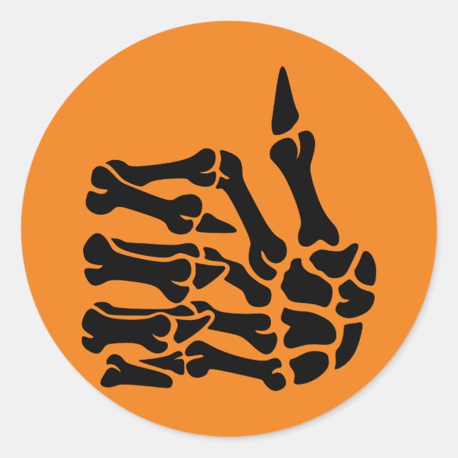 Adesivo Redondo Atalho para cima da mão do esqueleto (Frente)