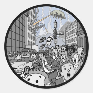 Adesivo Redondo Ataque ao Urso de Ar!