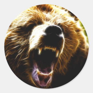 Adesivo Redondo Ataque Grizzly