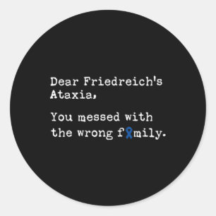 Adesivo Redondo Ataxia Ataxia Awarness, querida Friedreich