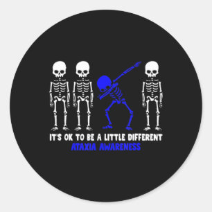 Adesivo Redondo Ataxia Warrior Blue Ribbon Awary Hall
