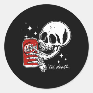 Adesivo Redondo Até a morte Dr. Skeleton Halloween Cute