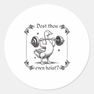Adesivo Redondo Até Mesmo Hoist_ Funny Medieval Gyout Workout G