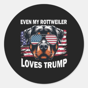 Adesivo Redondo Até Meu Rottweiler Adora Trump, Trump Supporter Do