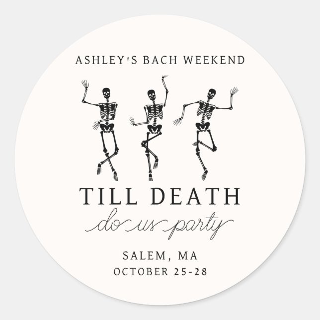 Adesivo Redondo Até que a Morte nos Separe Fim de Semana de Desped (Frente)