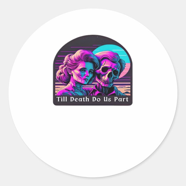 Adesivo Redondo Até que a Morte nos Separe – Preguiça e Alma Gêmea (Frente)