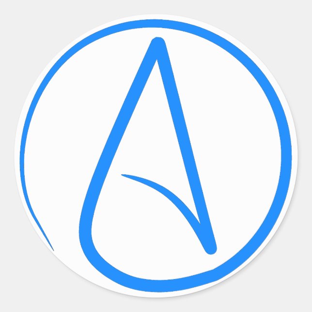 Adesivo Redondo Ateísta Azul A (Frente)