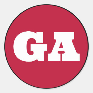 Adesivo Redondo Atenas (GA) - Vermelho x Branco x Preto