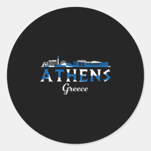 Adesivo Redondo Atenas Grécia Destino Grego Férias Viagens