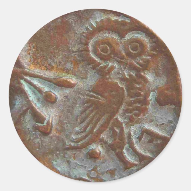 Adesivo Redondo Atenas Owl Sticker (Frente)