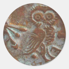 Adesivo Redondo Atenas Owl Sticker