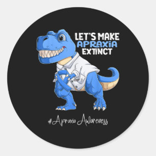 Adesivo Redondo Atenção à Apraxia do Blue Ribbon Trex